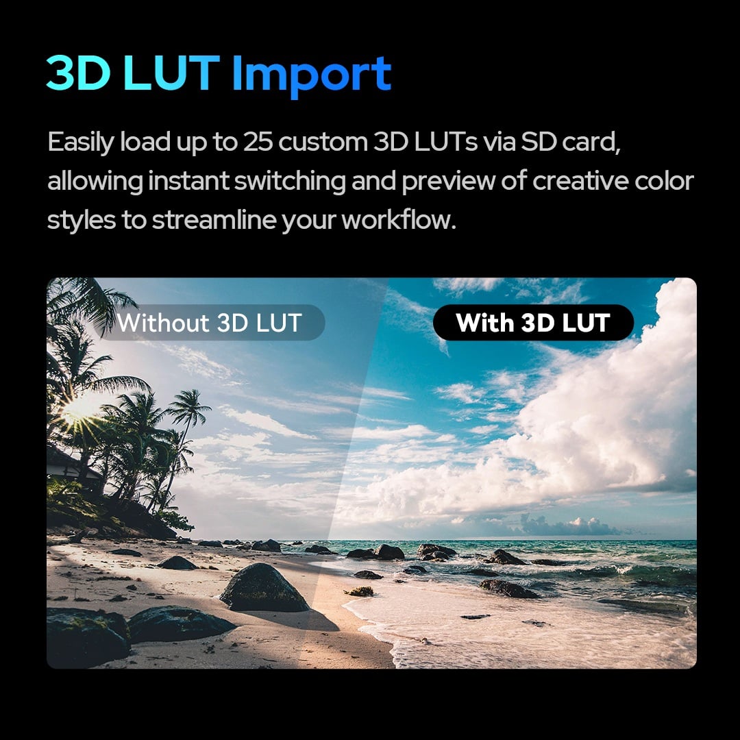 Godox GM6S Pro 3D LUT ile renk öncesi ve sonrası karşılaştırması